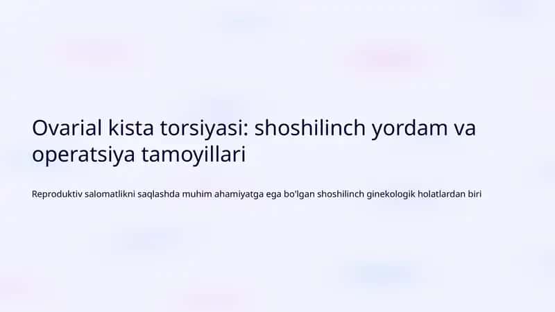 Ovarial kista torsiyasi 1