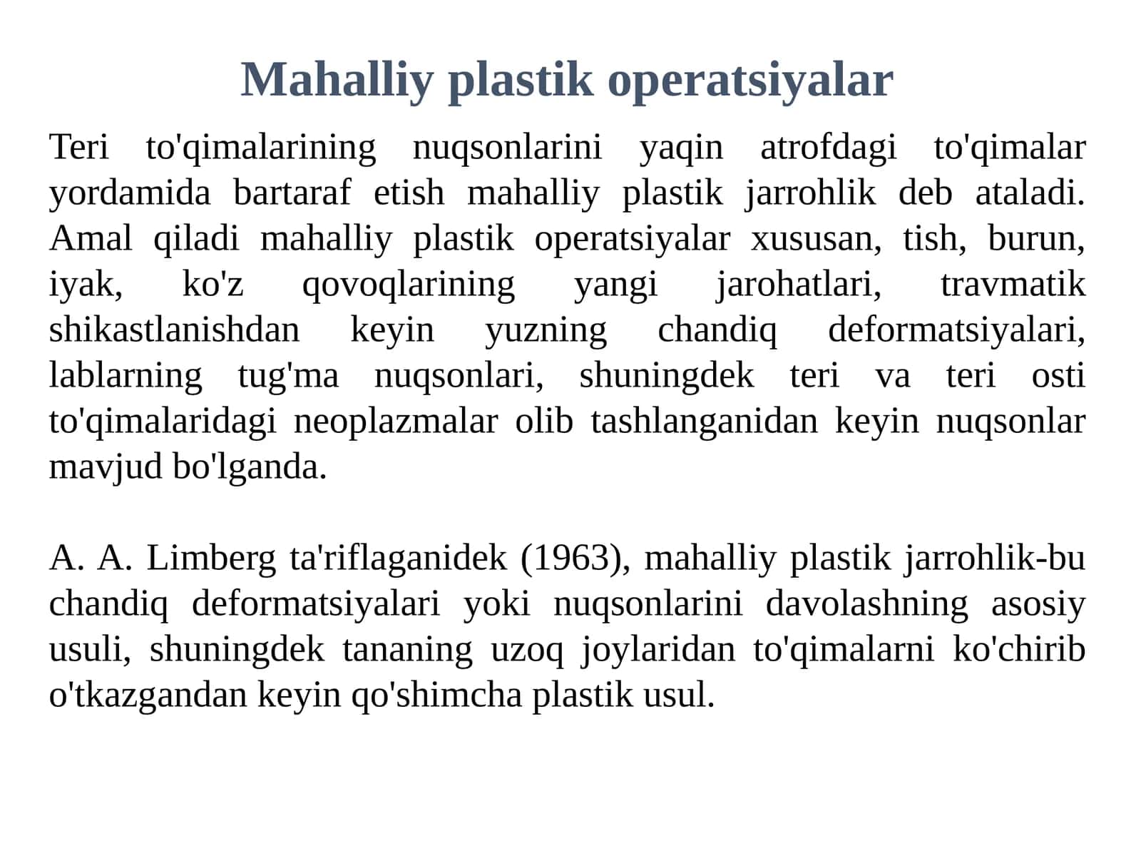 Mahalliy plastik operatsiyalar 1