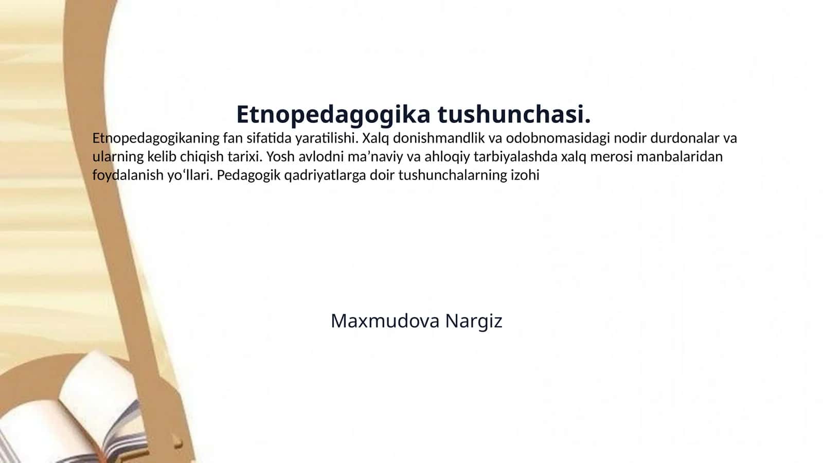 Etnopedagogika tushunchasi. 1