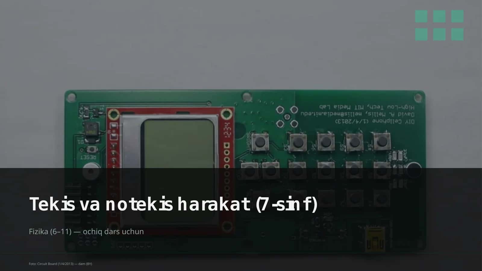 Tekis va notekis harakat (7-sinf) 1