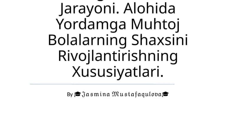 Inklyuziv Ta'limni Amalga Oshirish Jarayoni 1