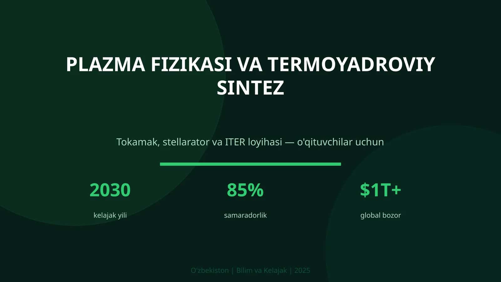 PLAZMA FIZIKASI VA TERMOYADROVIY SINTEZ 1