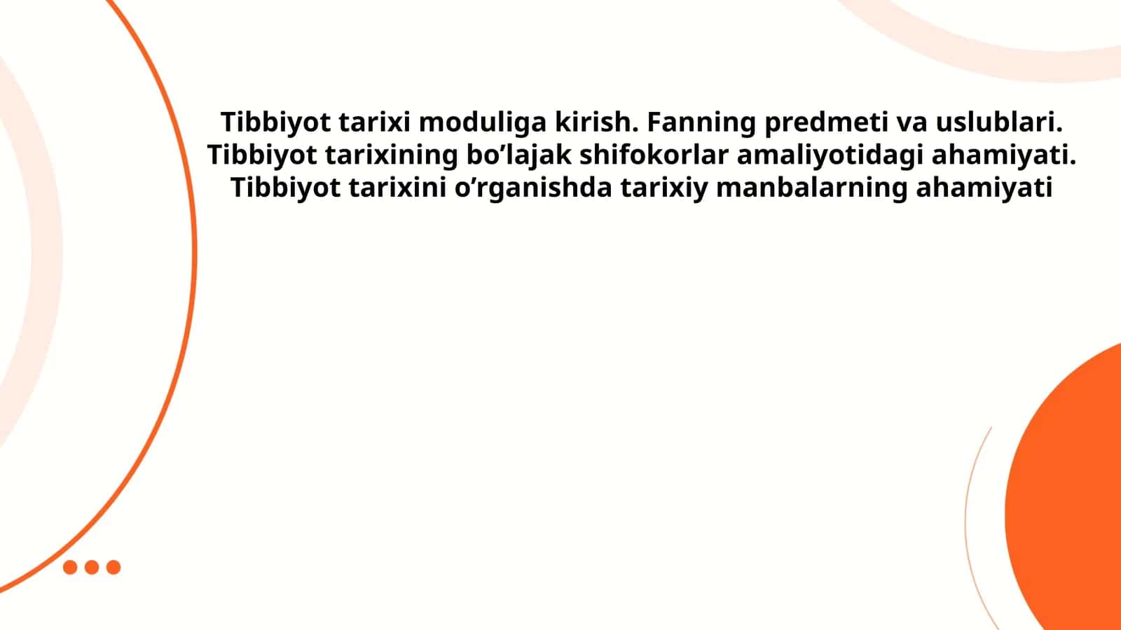 Tibbiyot tarixi 1