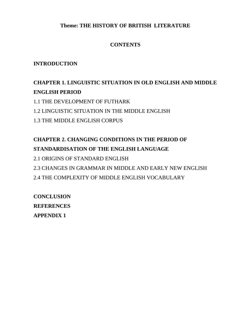 THE HISTORY OF BRITISH LITERATURE 1