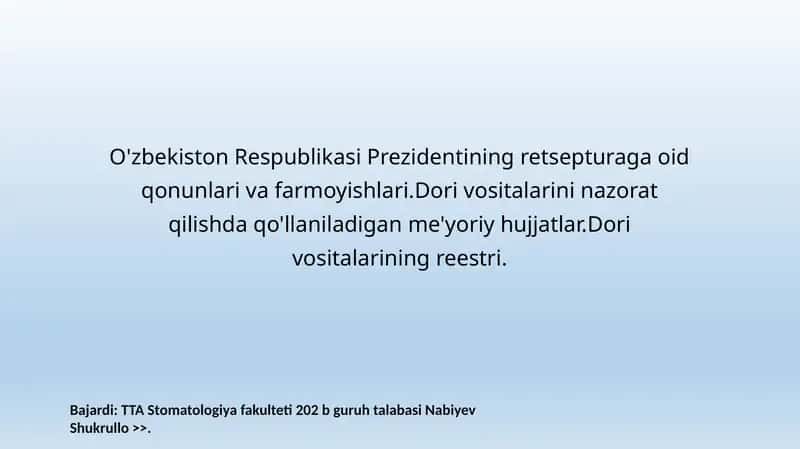 Dori vositalari 1