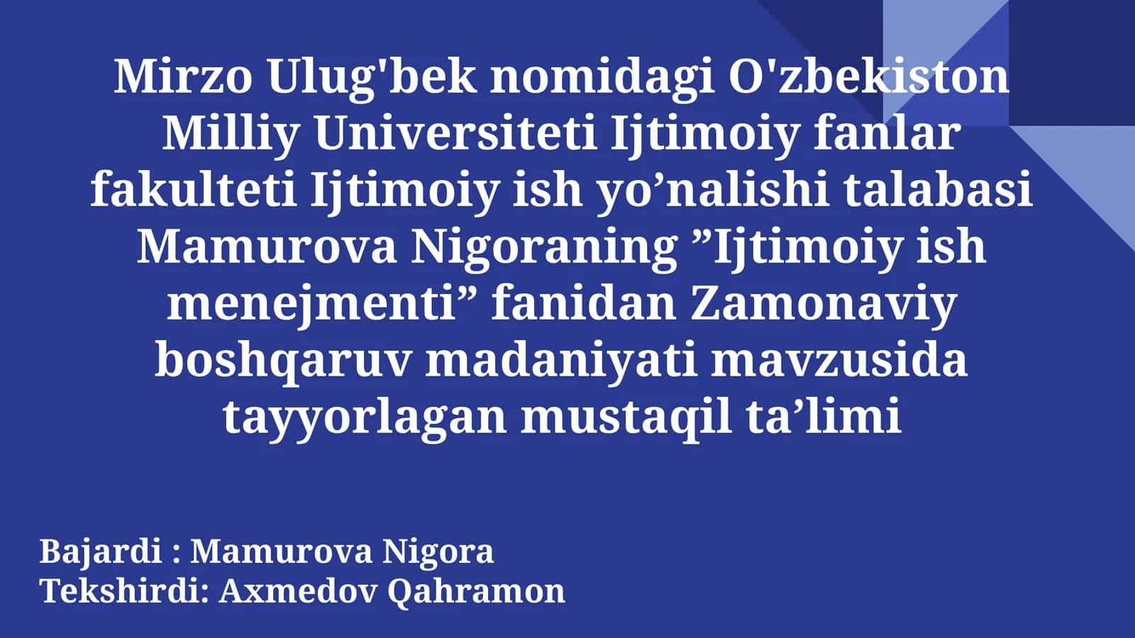Zamonaviy boshqaruv madaniyati 1