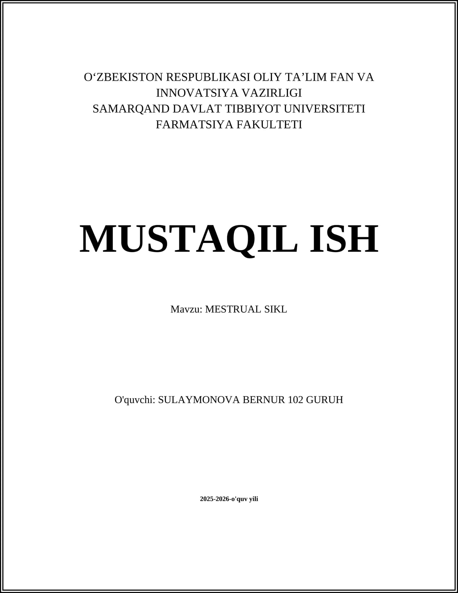 MESTRUAL SIKL 1