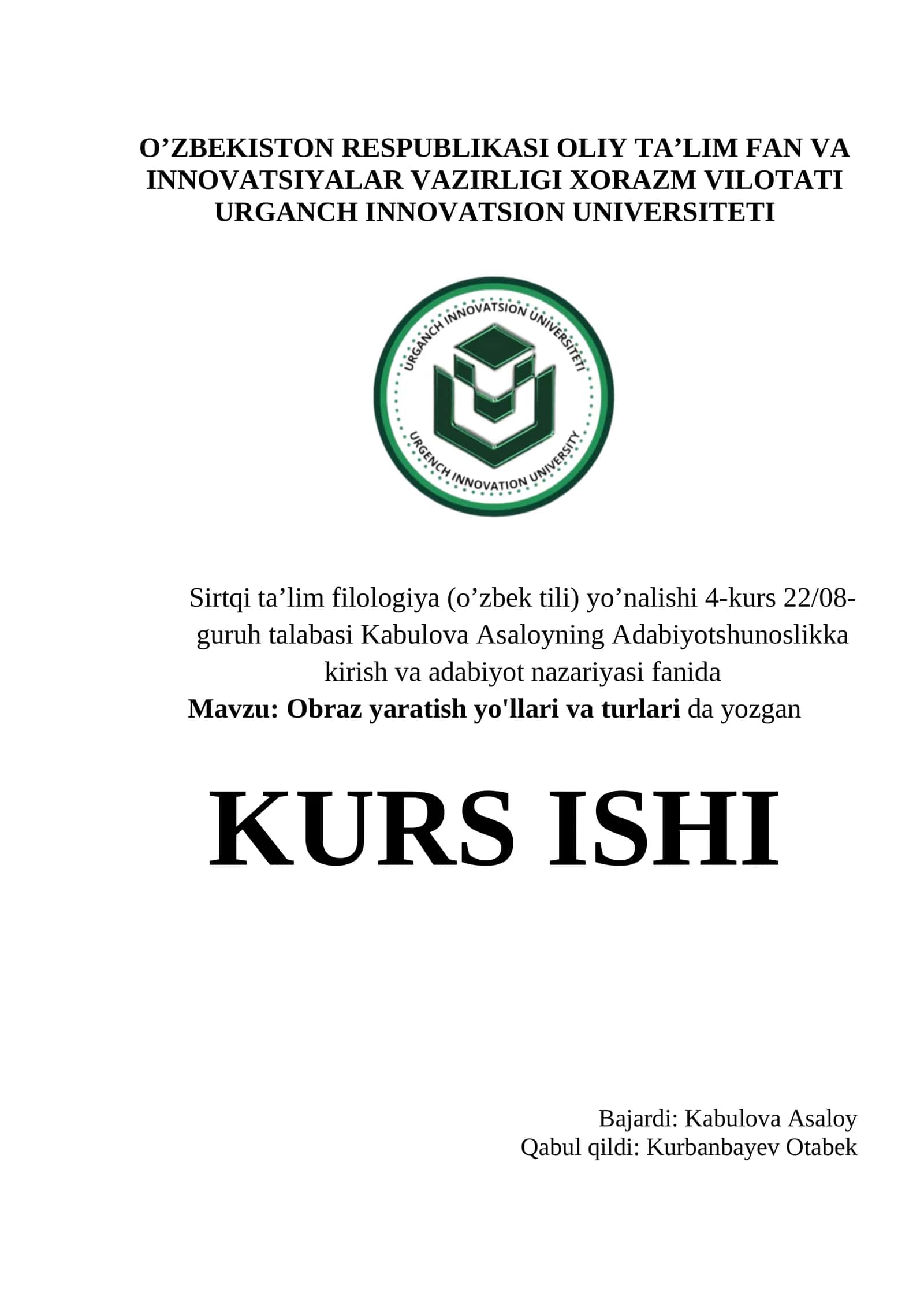 Obraz yaratish yo'llari va turlari 1