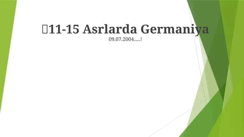 11-15 Asrlarda Germaniya 1