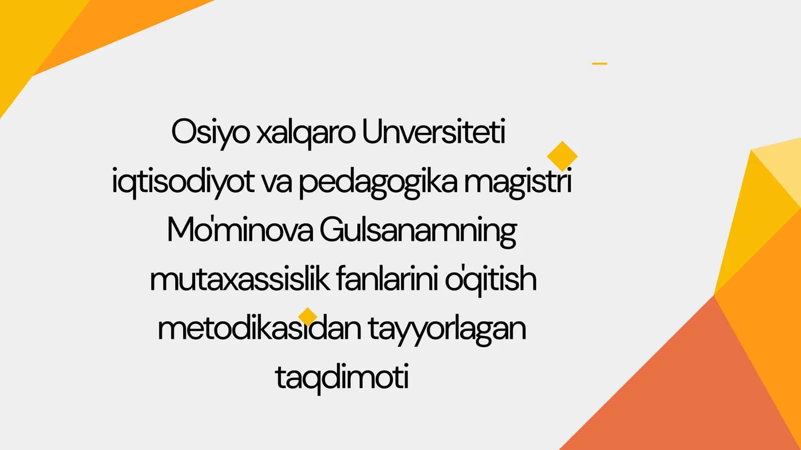 Mo'minova Gulsanamning taqdimoti 1