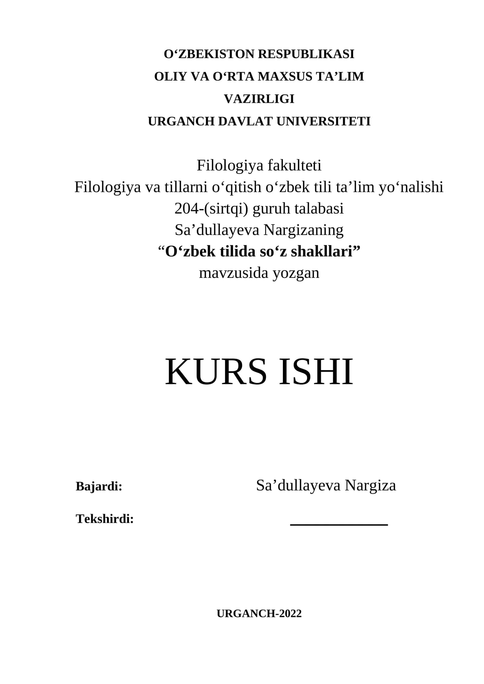 O‘zbek tilida so‘z shakllari 1