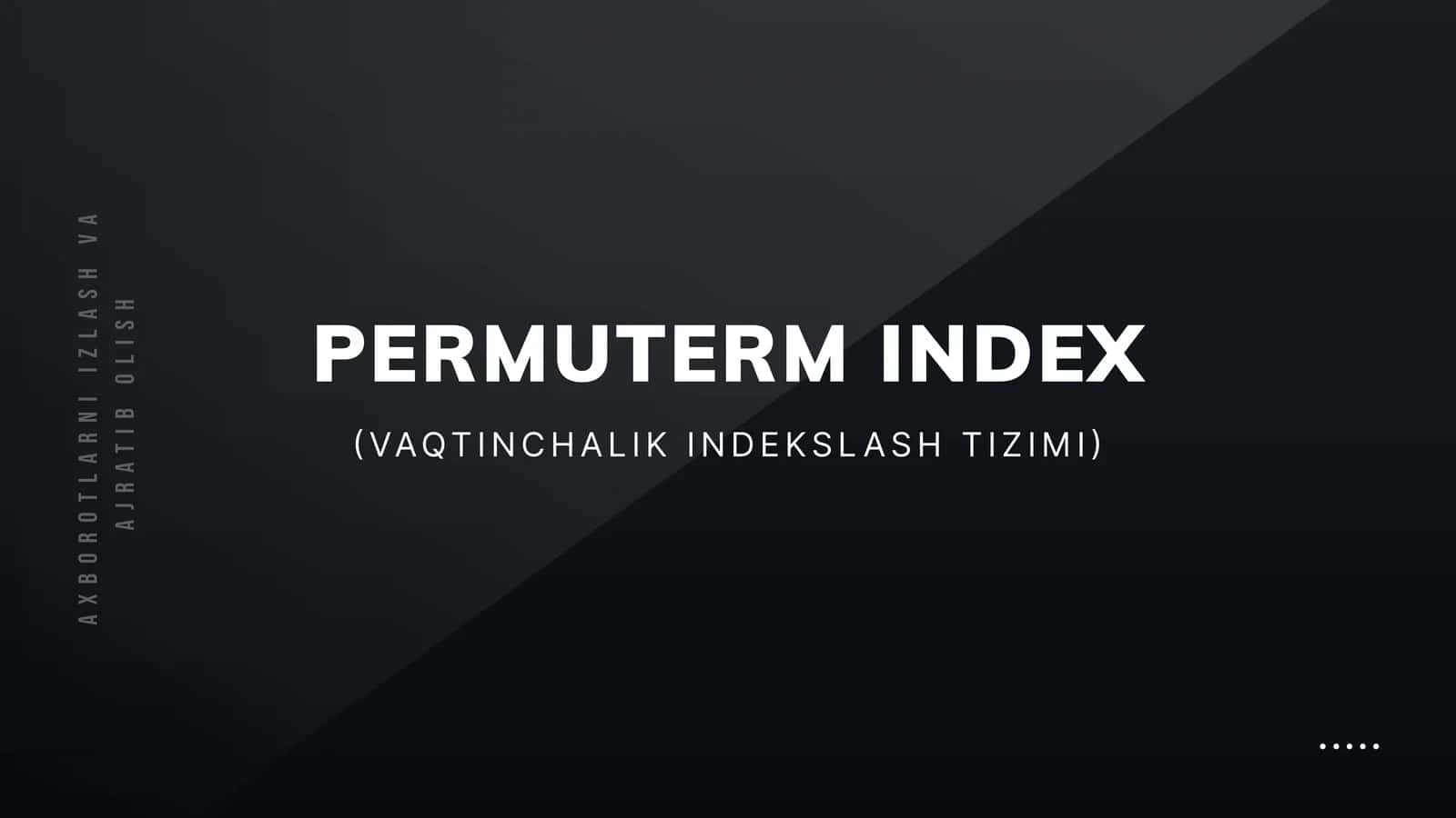 PERMUTERM INDEX 1