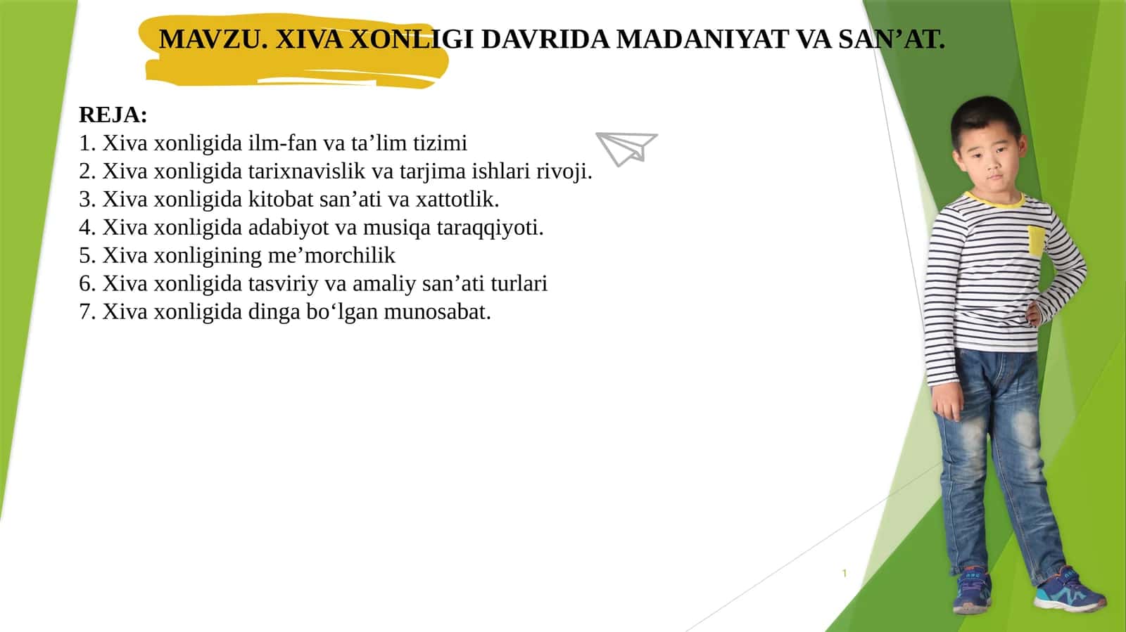 XIVA XONLIGI DAVRIDA MADANIYAT VA SAN’AT. 1