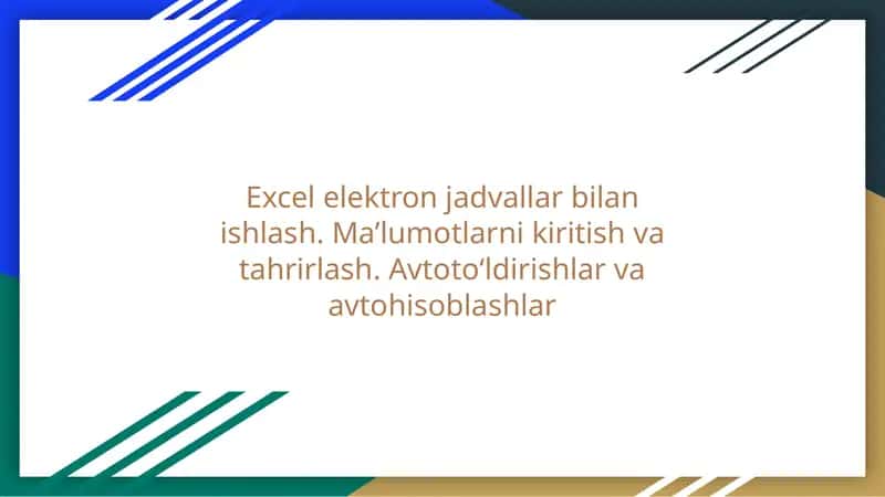 Microsoft Excel 1