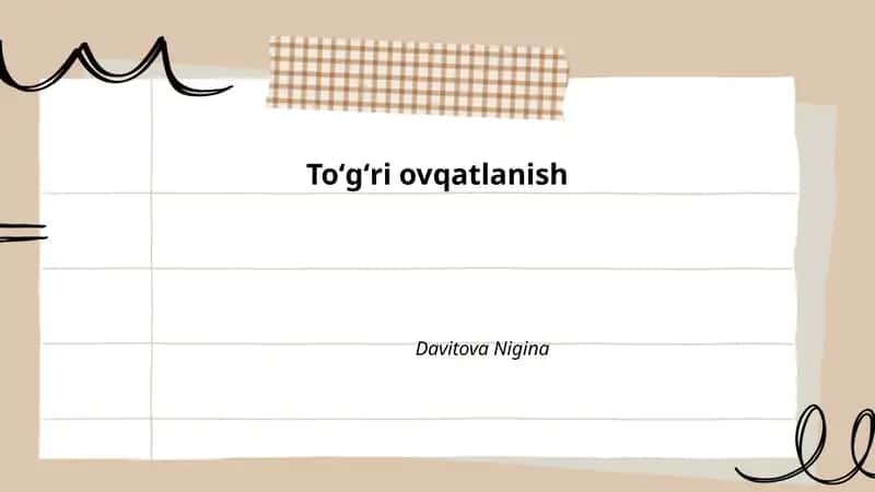 Toʻgʻri ovqatlanish 1