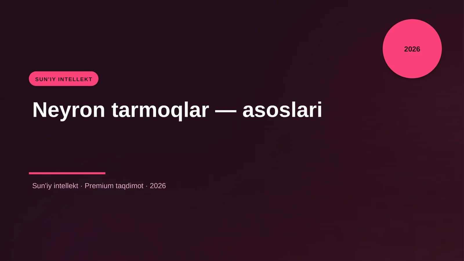 Neyron tarmoqlar — asoslari 1