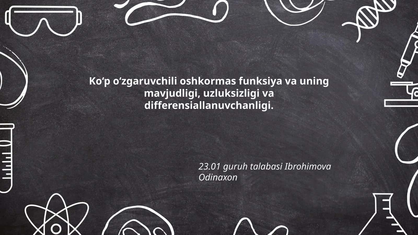 Ko‘p o‘zgaruvchili funksiya tushunchasi 1