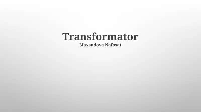 Transformator 1