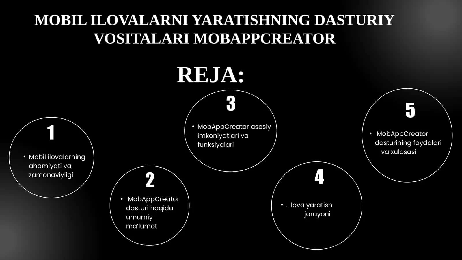 MobAppCreator dasturi haqida umumiy ma’lumot 1