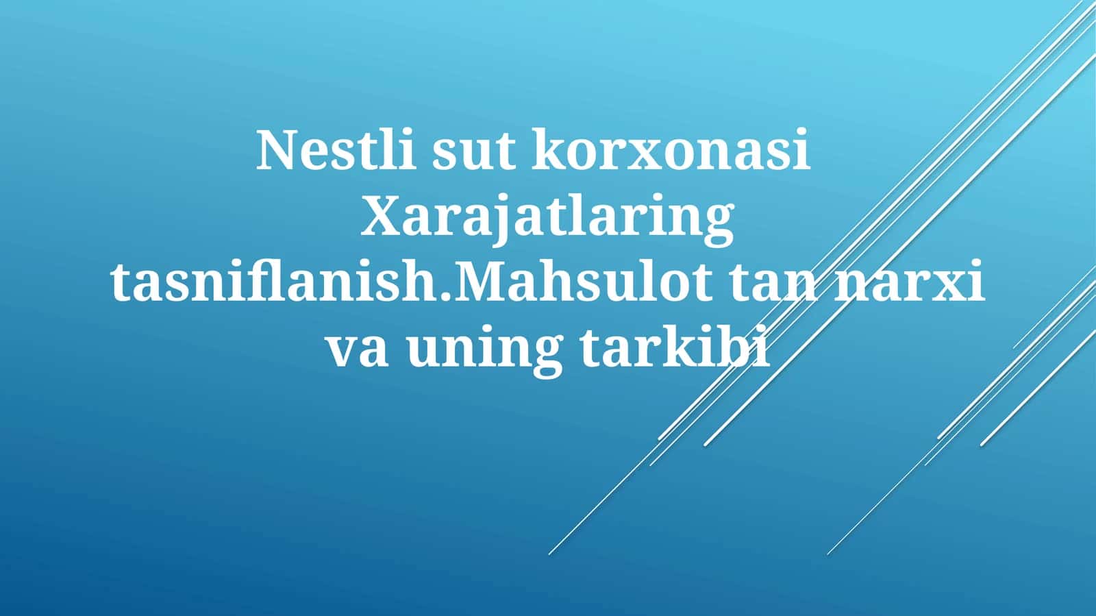 Nestlé sut zavodi 1