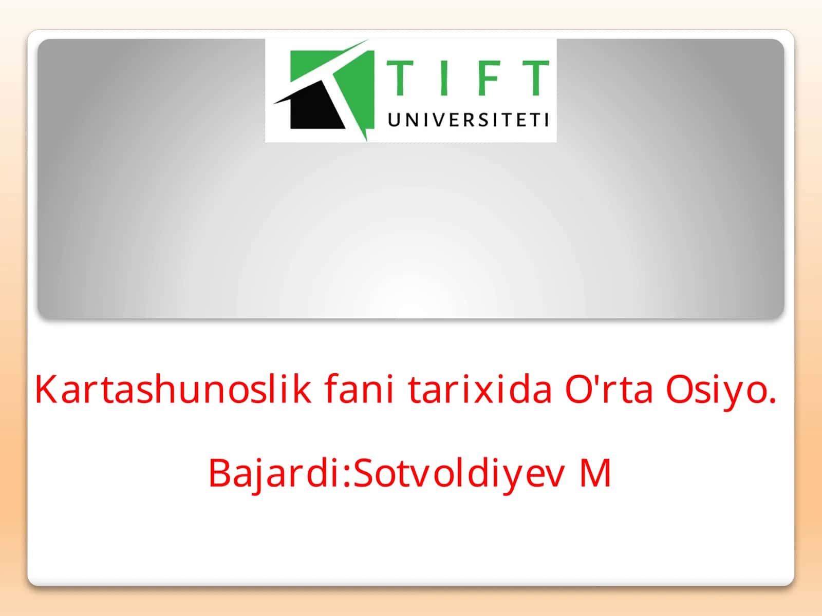 Kartashunoslik fani tarixida O'rta Osiyo 1