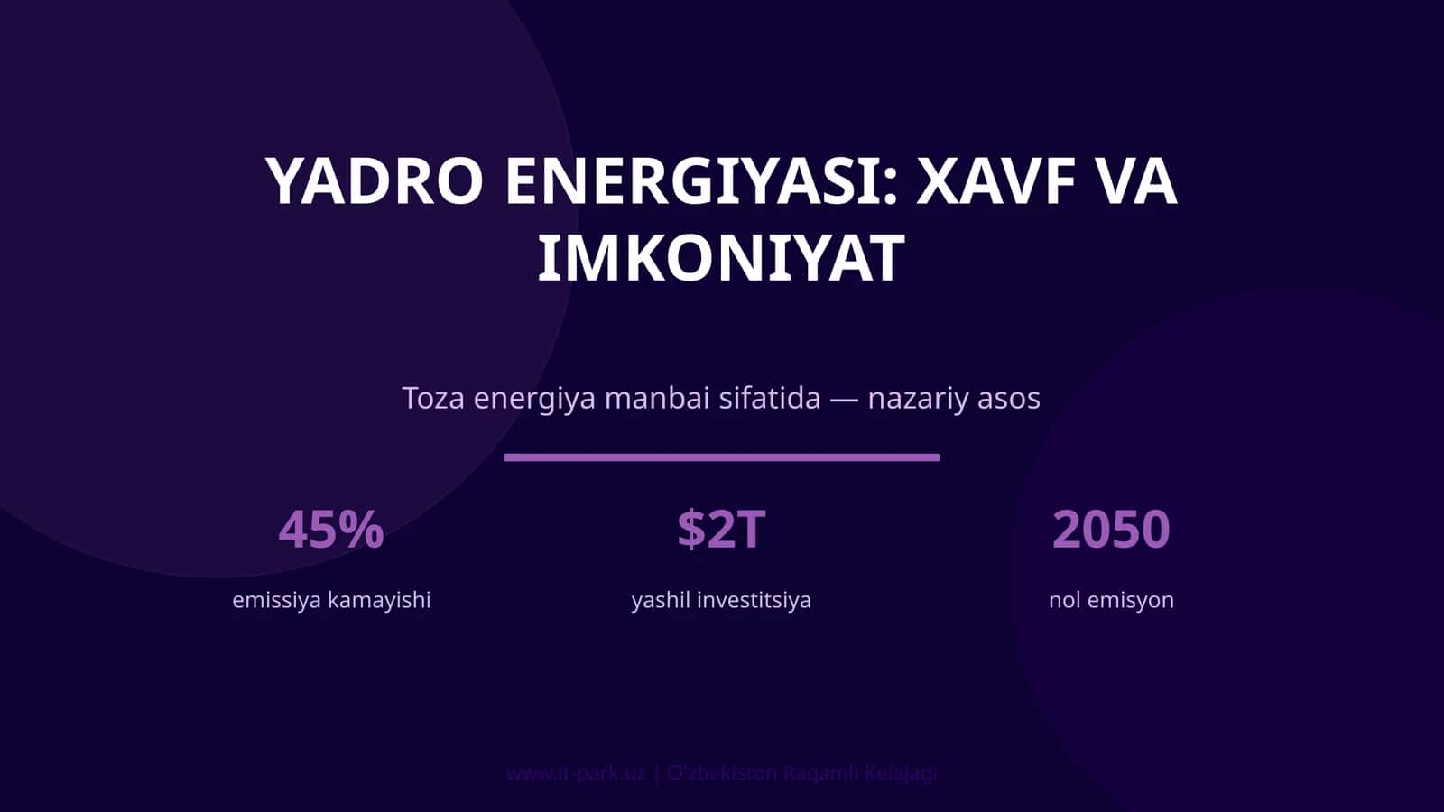 Yadro energiyasi: xavf va imkoniyat 1
