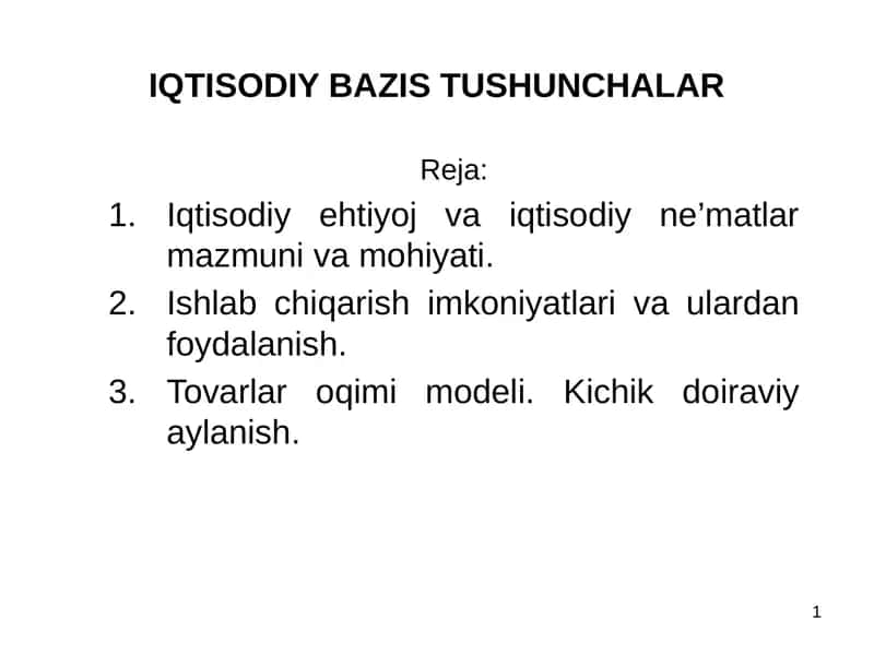 IQTISODIY BAZIS TUSHUNCHALAR 1