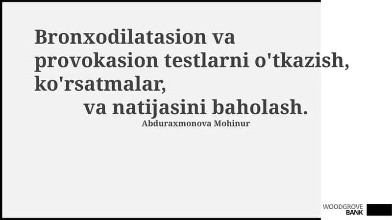 Bronxodilatatsiya provokatsiya testlari 1