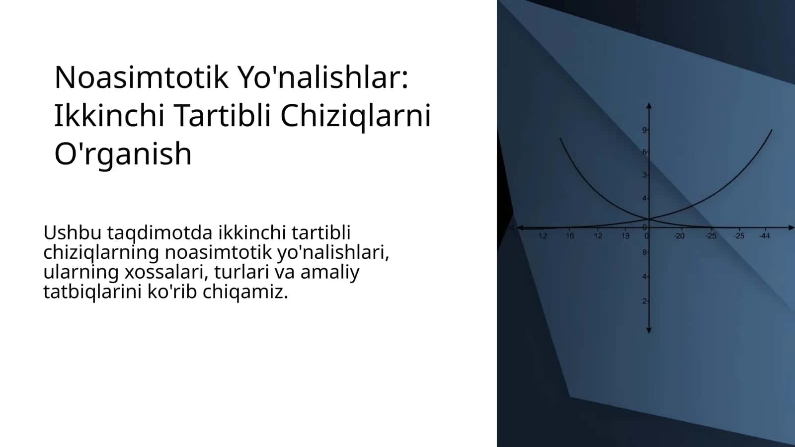 Noasimtotik Yo'nalishlar: Ikkinchi Tartibli Chiziqlarni O'rganish 1