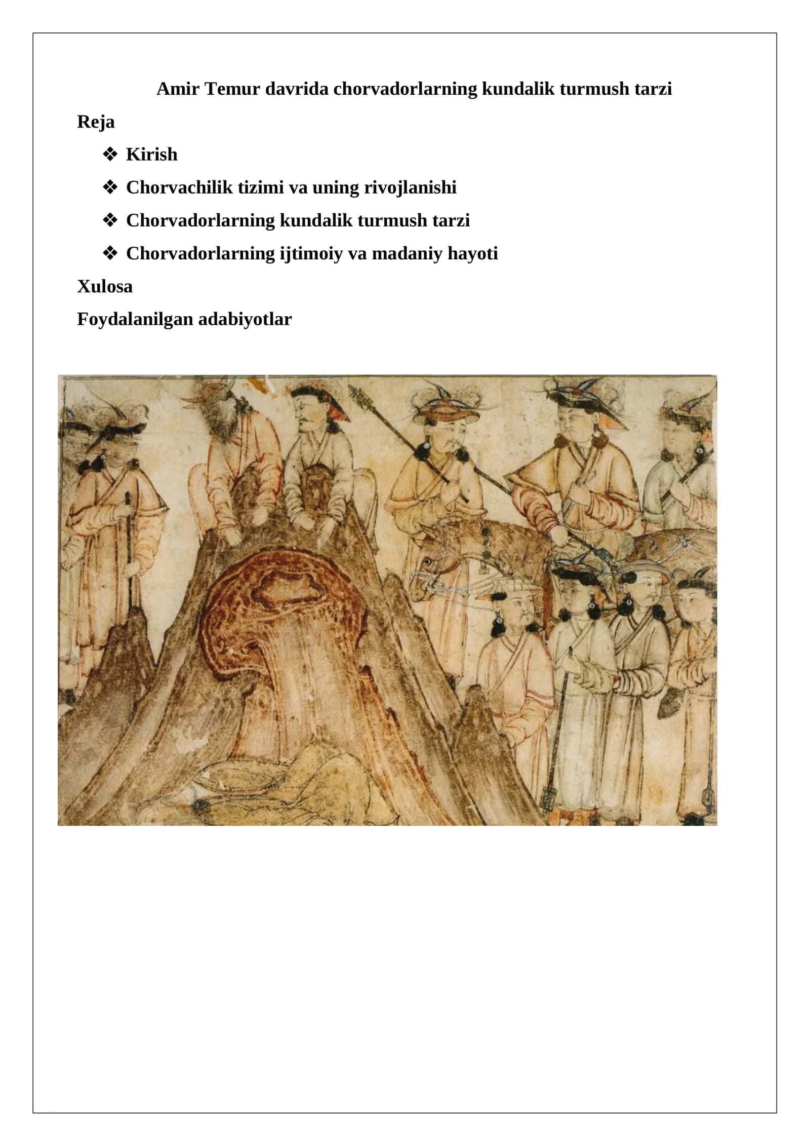 Chorvadorlarning kundalik turmush tarzi 1