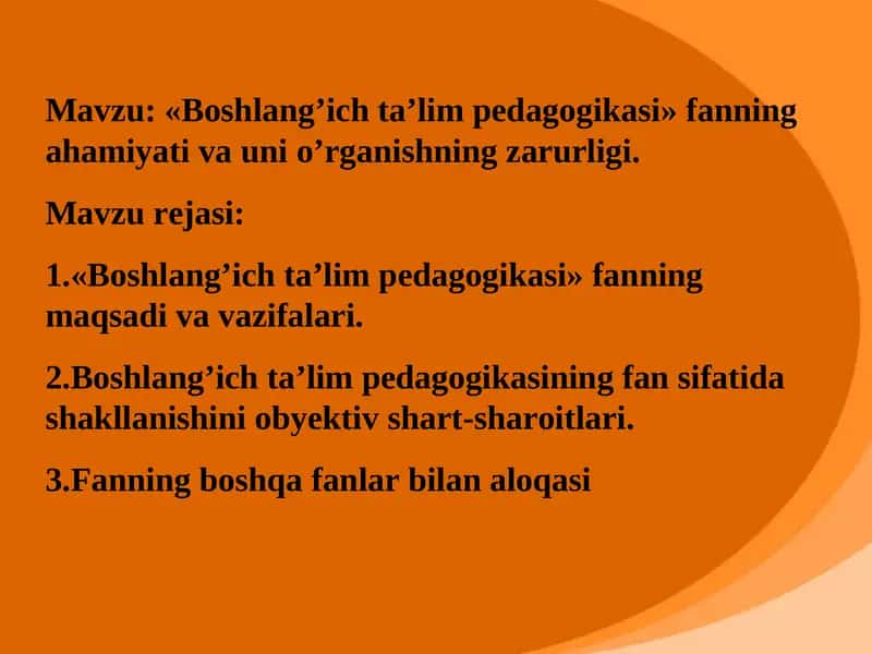 Boshlang’ich ta’lim pedagogikasi 1