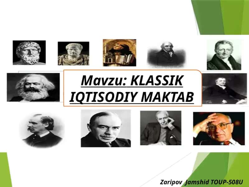 KLASSIK IQTISODIY MAKTAB 1