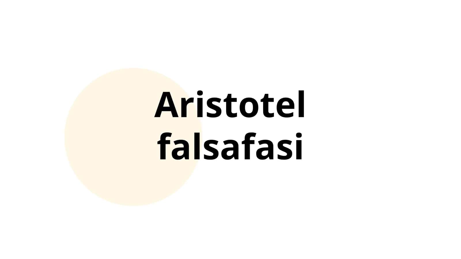 Aristotel falsafasi 1
