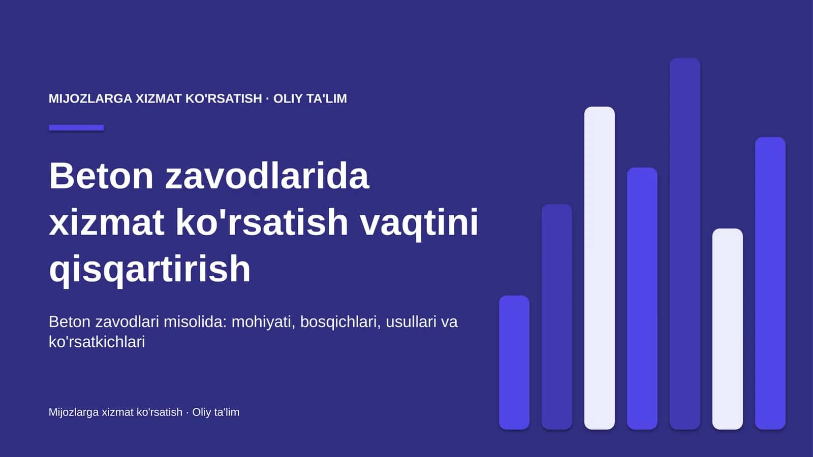 Beton zavodlarida xizmat ko'rsatish vaqtini qisqartirish 1