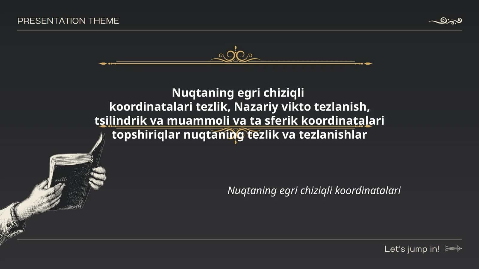 Nuqtaning egri chiziqli koordinatalari 1