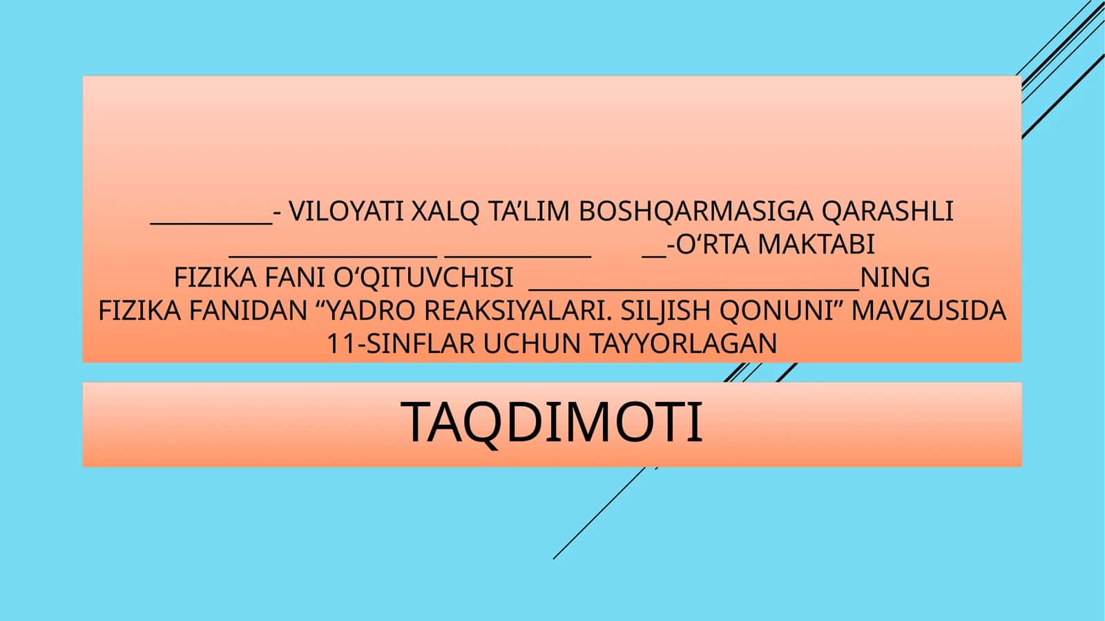 Yadro reaksiyalari. Siljish qoidasi 1