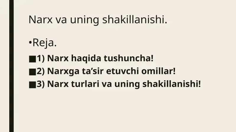 Narx va uning shakillanishi 1