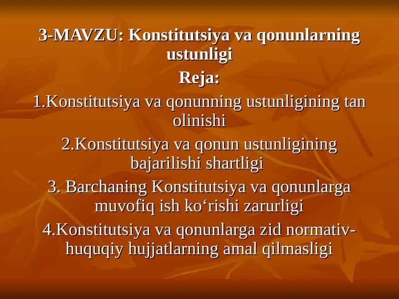 Konstitutsiya va qonunlarning ustunligi 1