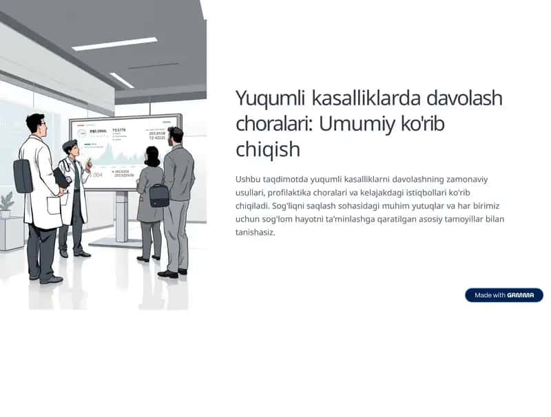 Yuqumli kasalliklarda davolash choralari: Umumiy ko'rib chiqish 1