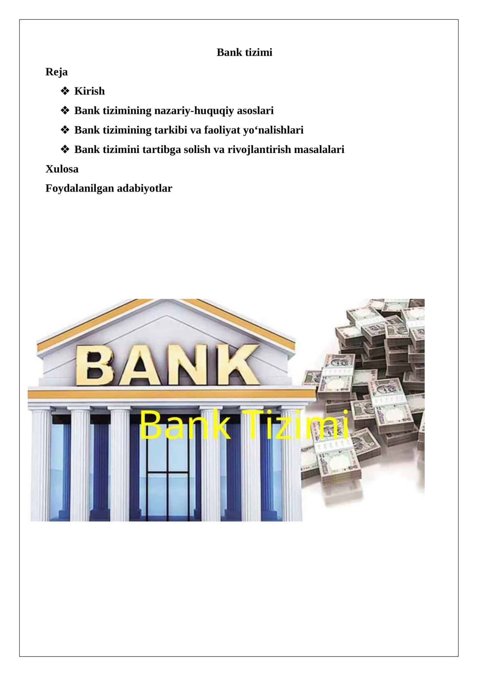 Bank tizimi 1