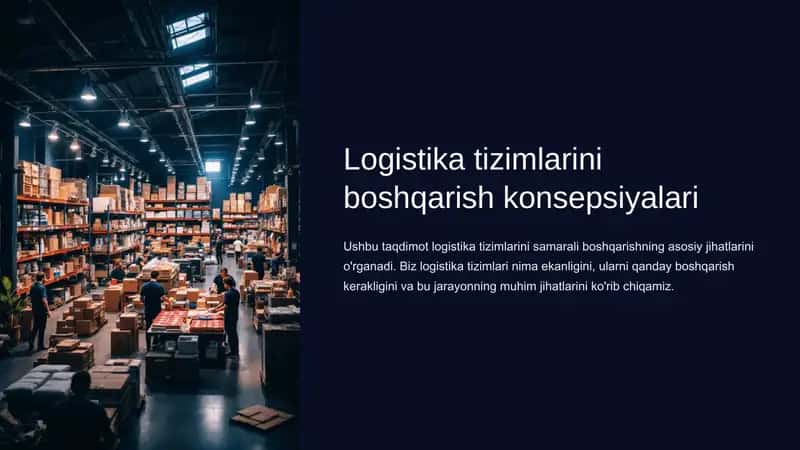 Logistika tizimlarini boshqarish konsepsiyalari 1