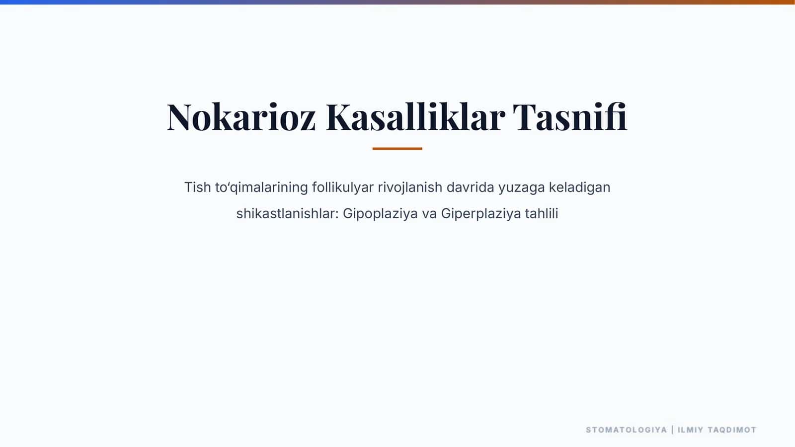 Nokarioz kasalliklar tasnifi 1