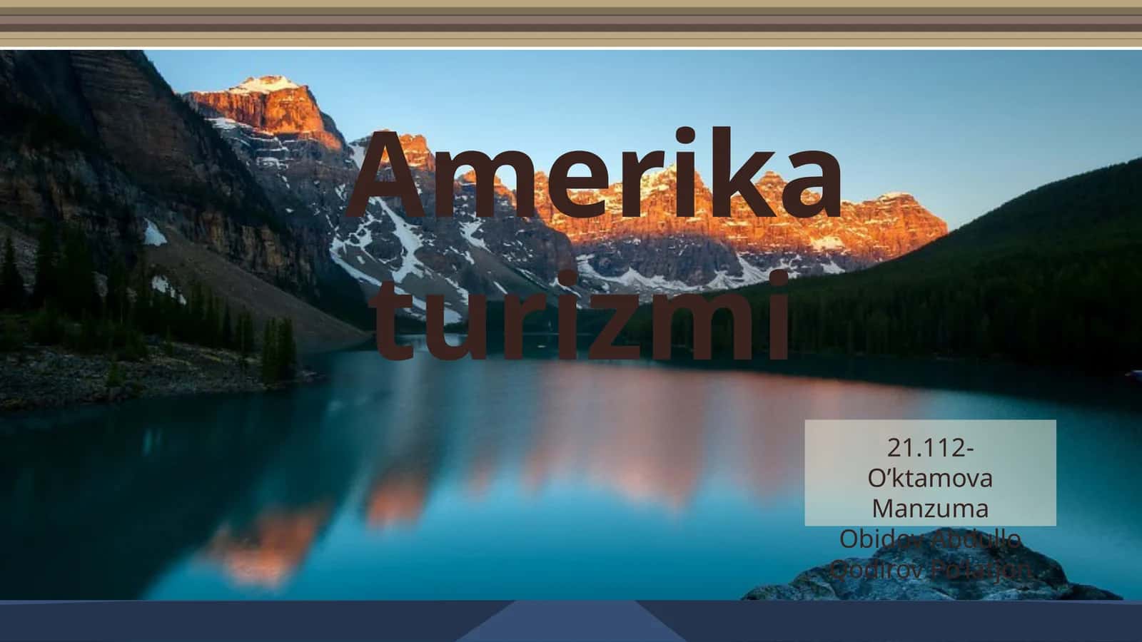 Amerika turizmi 1