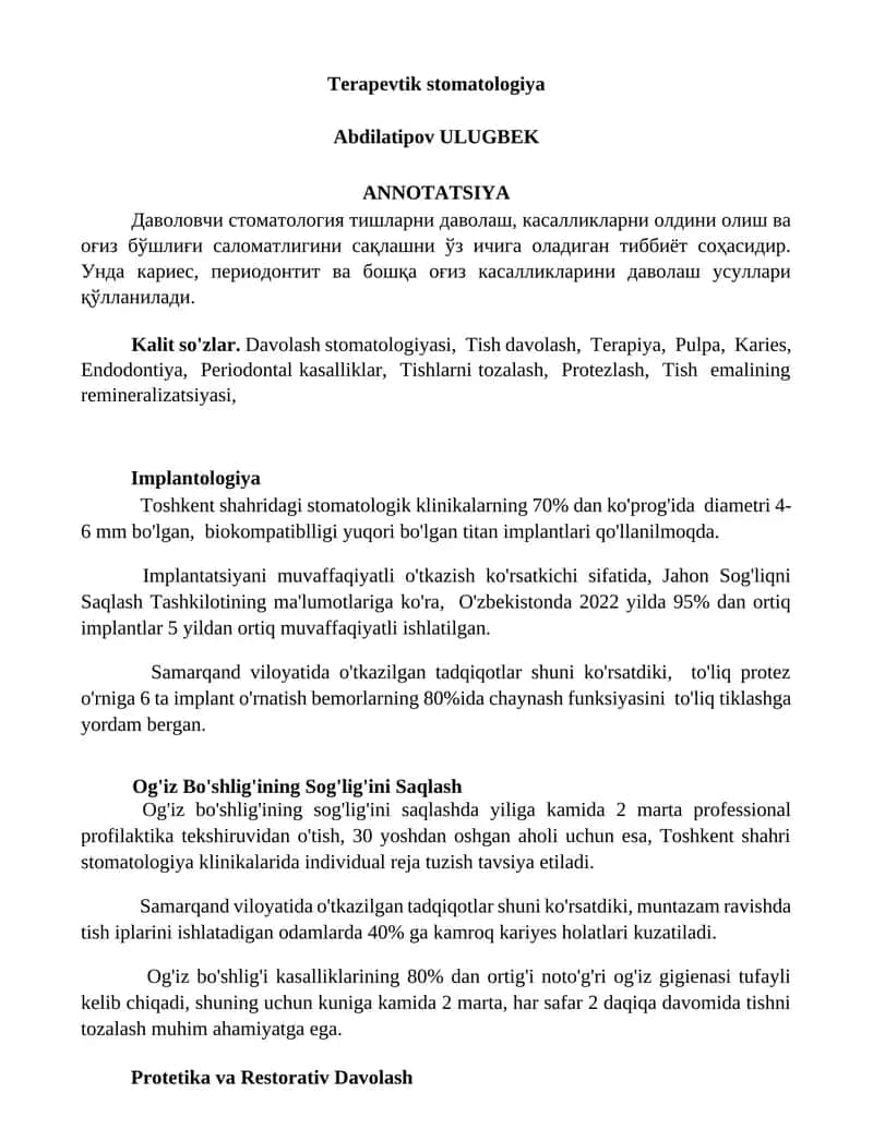 Terapevtik stomatologiya 1