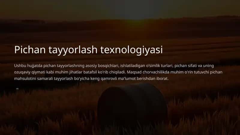 Pichan tayyorlash texnologiyasi 1