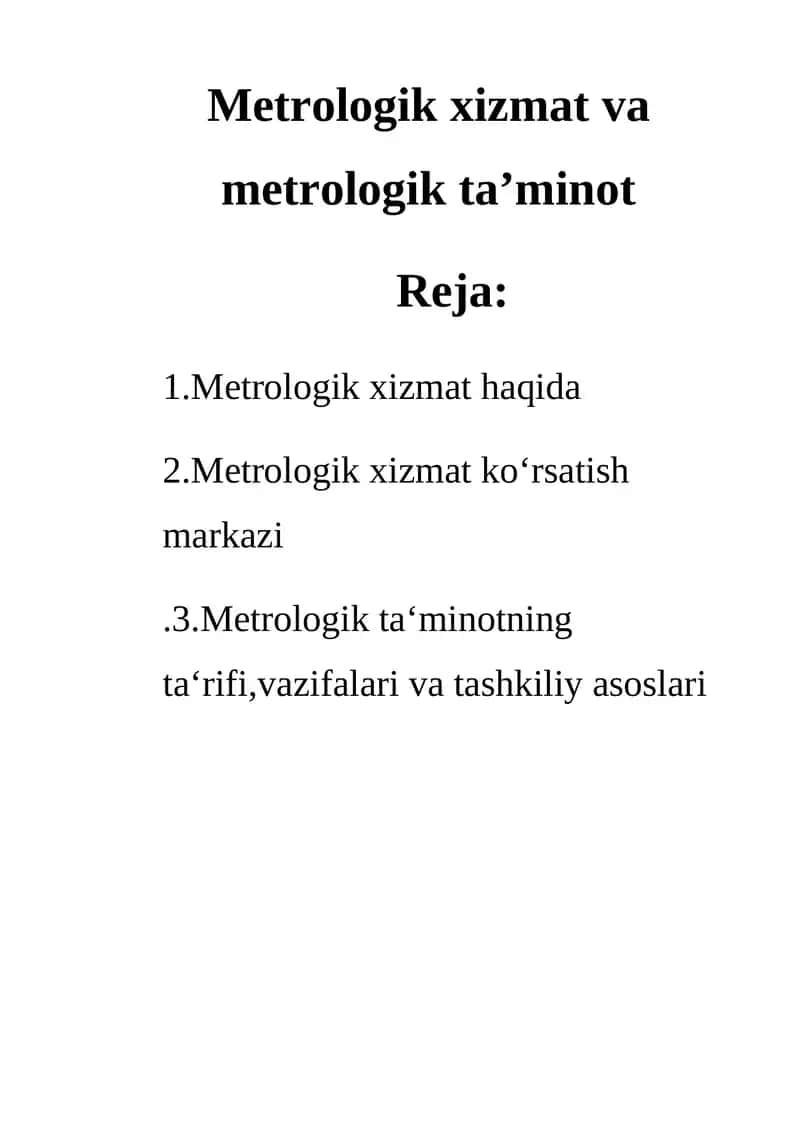 Metrologik xizmat 1