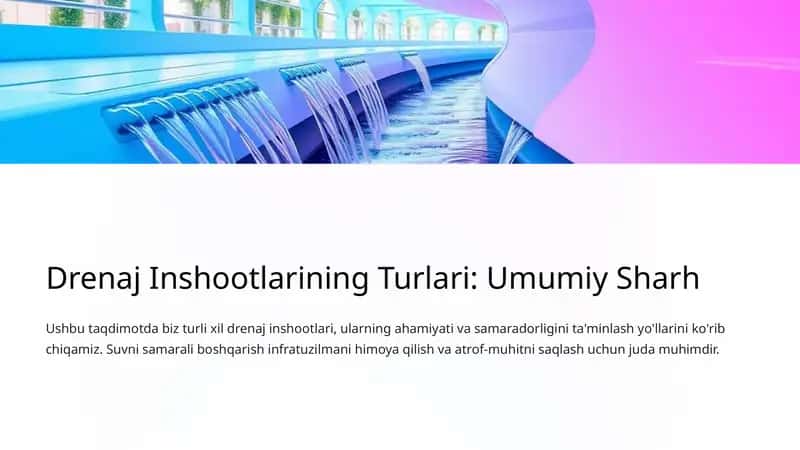Drenaj Inshootlarining Turlari: Umumiy Sharh 1