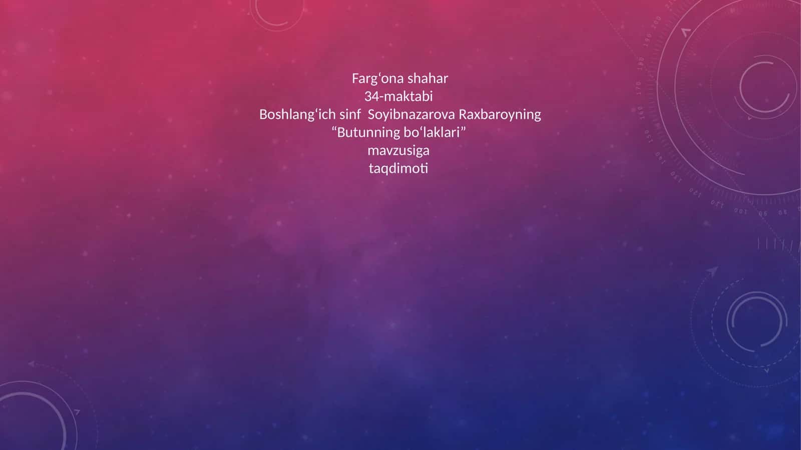 “Butunning bo‘laklari” mavzusiga taqdimoti 1