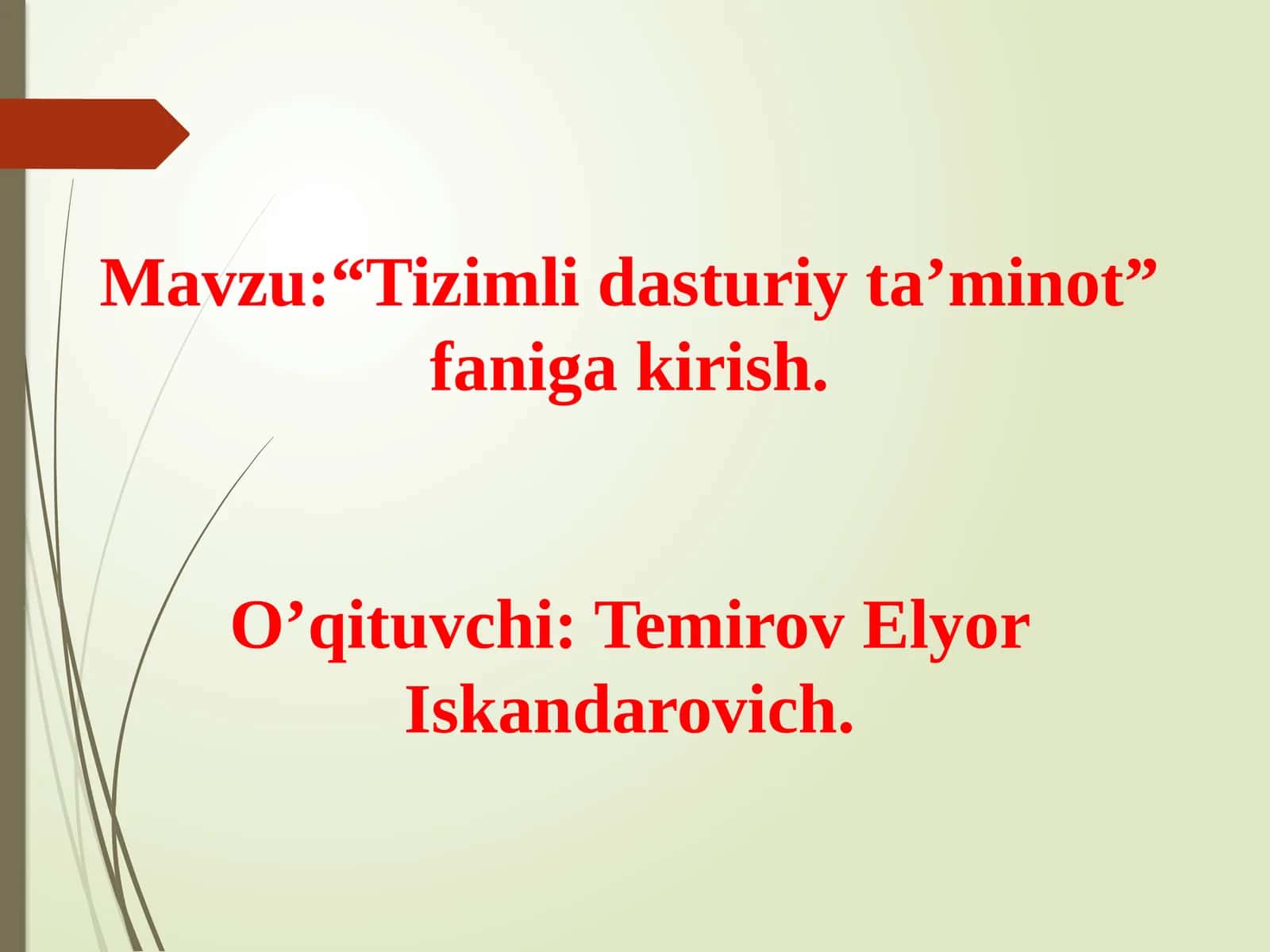 Tizimlidasturiy ta’minot 1
