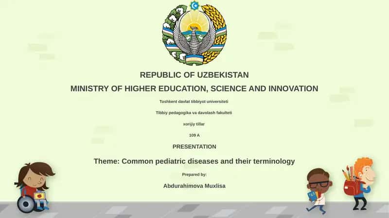 Common pediatric diseases and their terminology 1